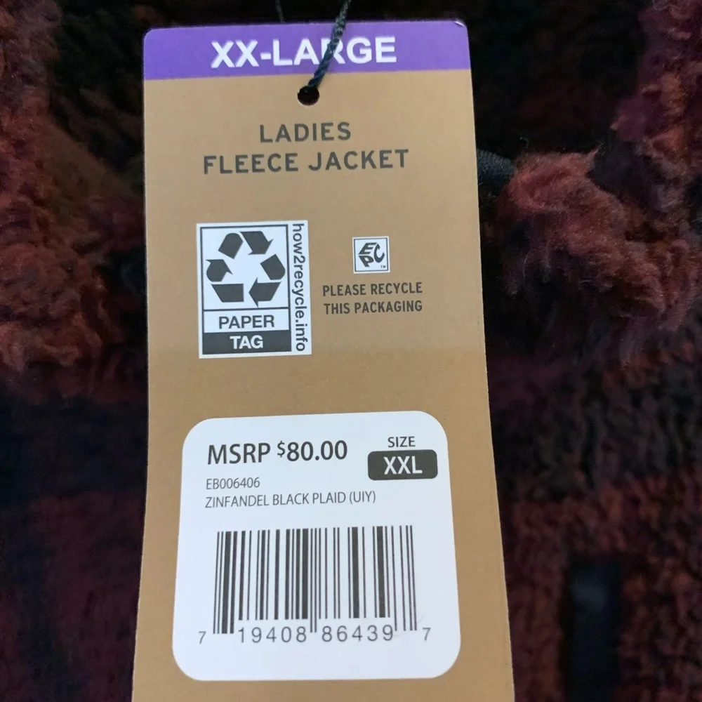 NWT Plaid Sherpa Zip-Up Jacket - Picture 3 of 8